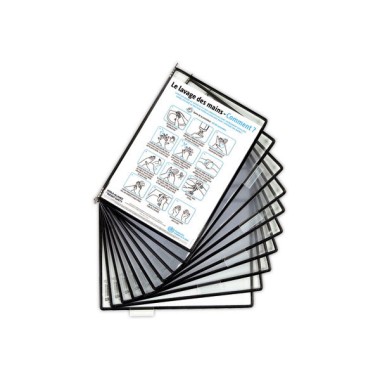 10 poches à pivot antimicrobiennes Acier noir  - Fiducial