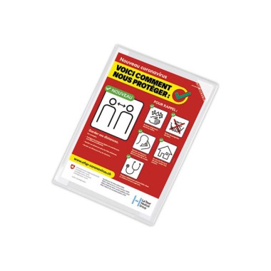 Pochettes d'affichage KANG EASY CLIC antimicrobiennes A4  x5 - Fiducial