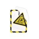 Pochettes d'affichage adhésivs Security A4 Jaune/noir DJOIS  x2 - Fiducial