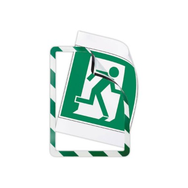 Pochettes d'affichage adhésives Security A4 Vert/blanc DJOIS  x2 - Fiducial