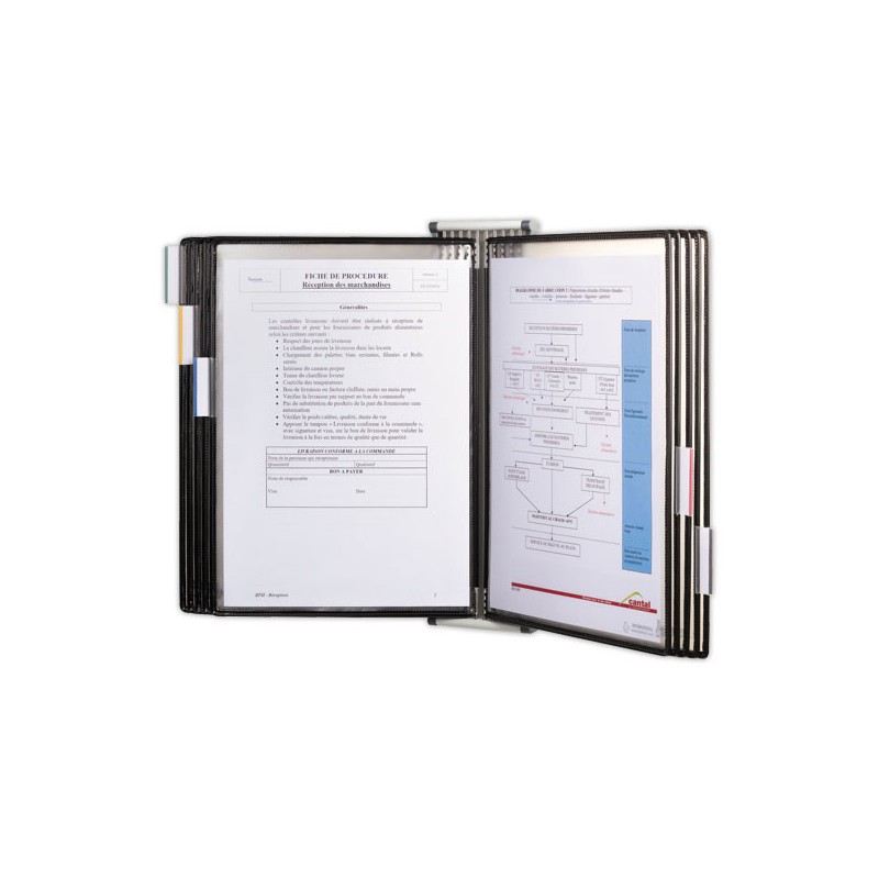 Kit mural METAL TARIFOLD 10 poches A4 antimicrobien  - Fiducial