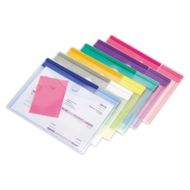 pochettes polypropylène recyclé A5 - Assortis  x6 - Fiducial