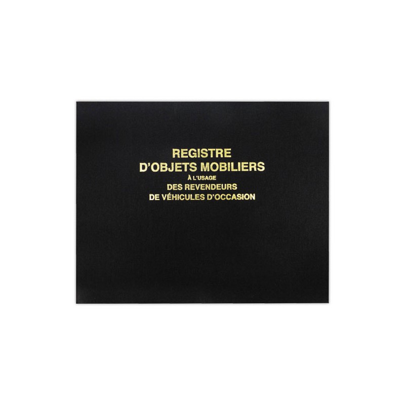 Registre d'objets mobiliers garagistes/véhicules d'occasion 100 pages  - Fiducial