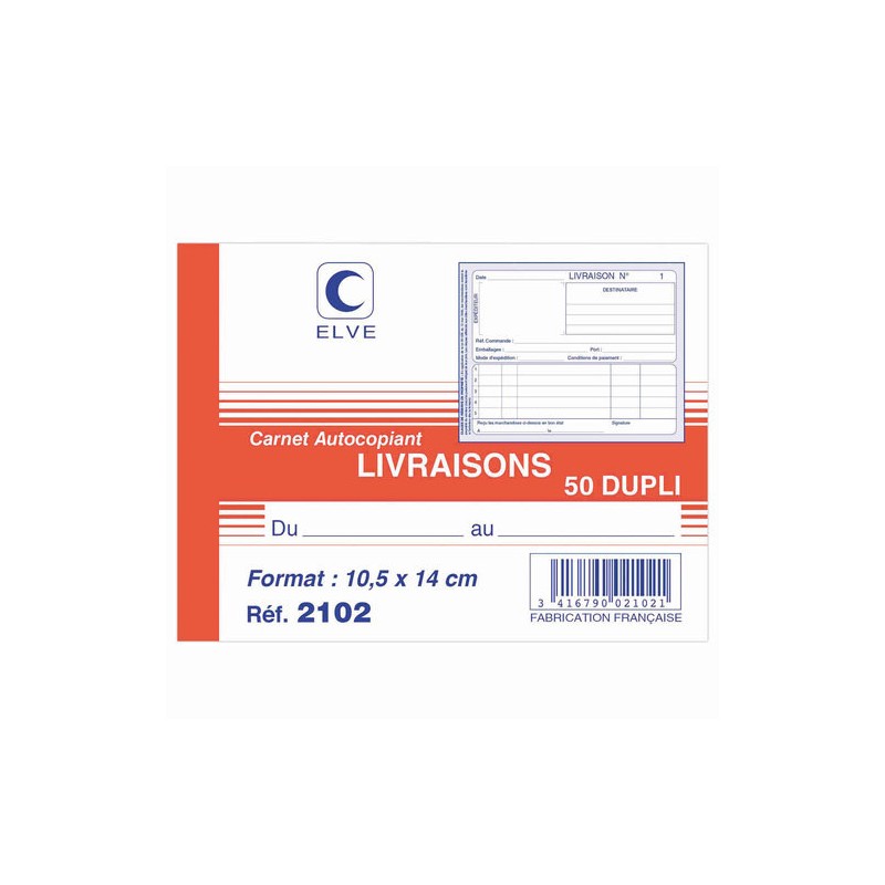 Carnet "Livraisons" - A6 - 50 dupli  - Fiducial
