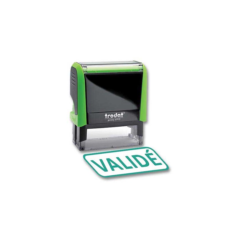 Timbre à formule commerciale X-Print "Validé" - vert  - Fiducial