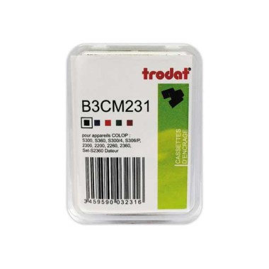 Encriers Trodat pour Colop 2300 noir rectangulaire  x3 - Fiducial
