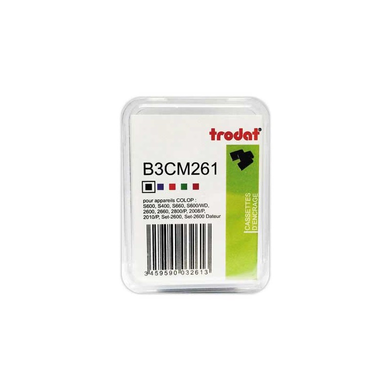 Encriers Trodat pour Colop 2600 noir rond  x3 - Fiducial