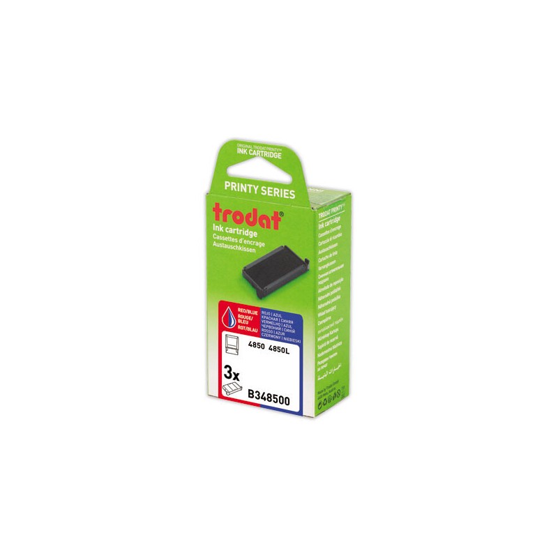 Encriers Trodat 4850 bleu/ rouge  x3 - Fiducial