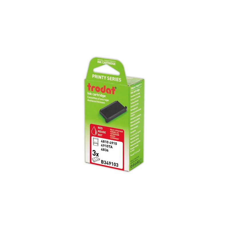 Encriers Trodat 4910 rouge  x3 - Fiducial