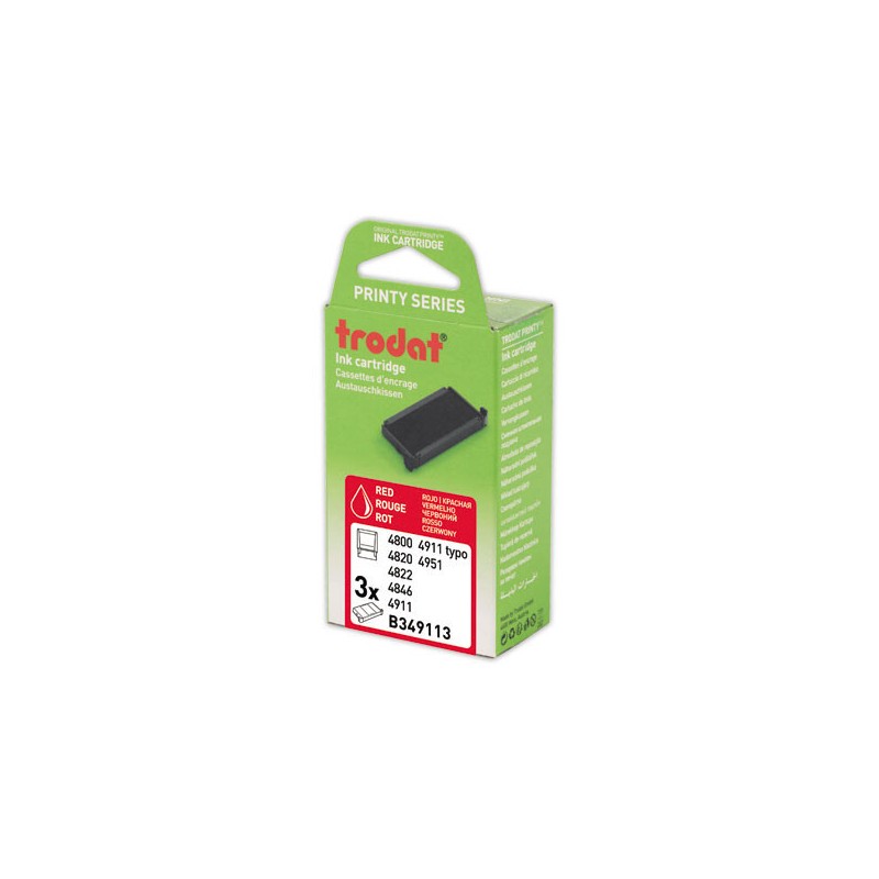 Encriers Trodat 4911 rouge  x3 - Fiducial