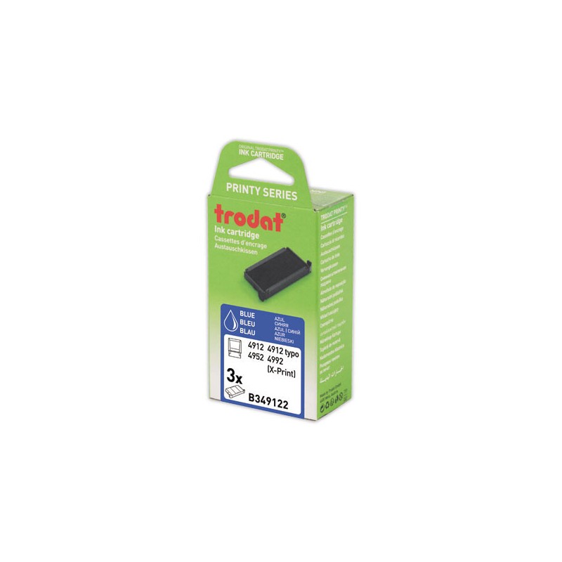 Encriers Trodat 4912 bleu  x3 - Fiducial