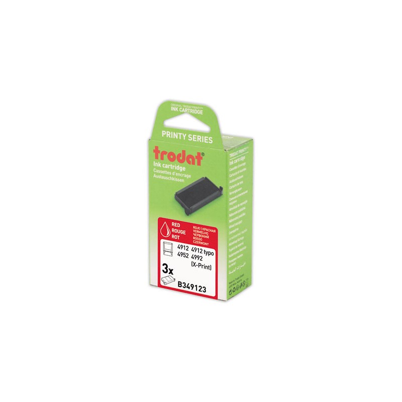 Encriers Trodat 4912 rouge  x3 - Fiducial