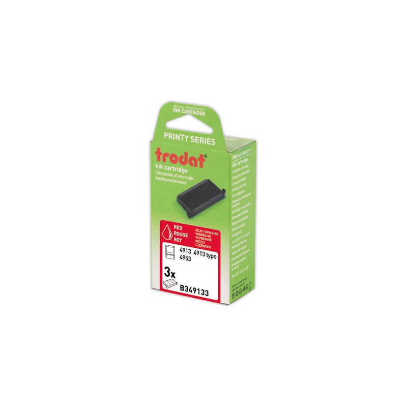 Encriers Trodat 4913 rouge  x3 - Fiducial