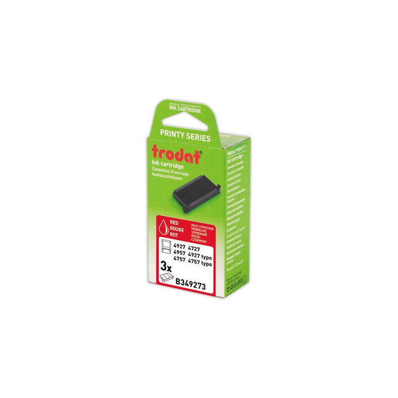 Encriers Trodat 4927 rouge  x3 - Fiducial