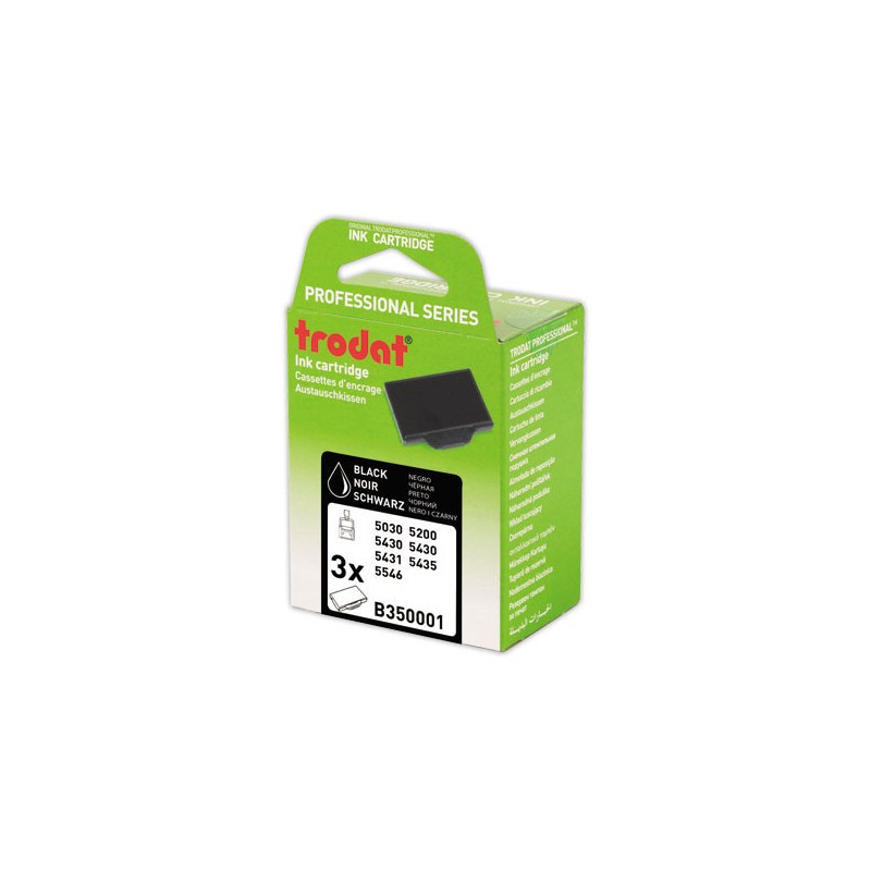 Encriers Trodat 6/50 noir  x3 - Fiducial