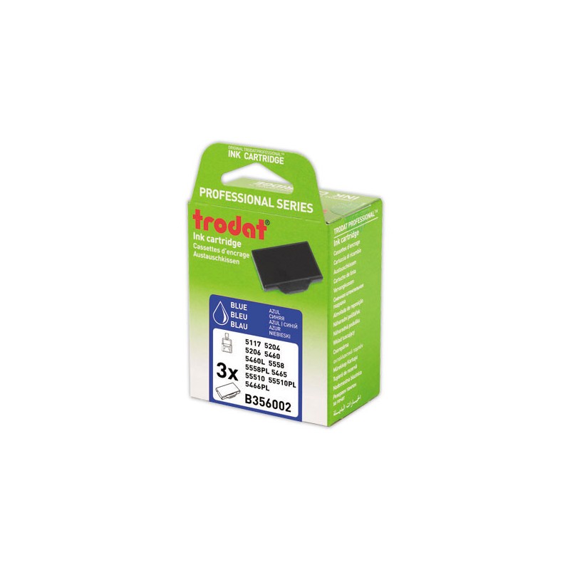 Encriers Trodat 6/56 bleu  x3 - Fiducial