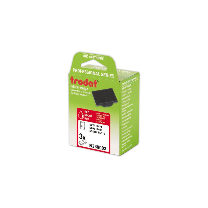 Encriers Trodat 6/58 rouge  x3 - Fiducial