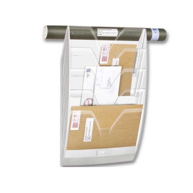 Trieur mural 5 compartiments blanc CEPcases transparentes  - Fiducial