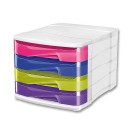 Module de classement 4 tiroirs CEP Happy - tiroirs assortis  - Fiducial