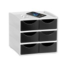 Mini module de rangement 6 tiroirs, noir  - Fiducial