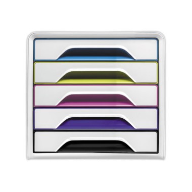 Module de classement 5 tiroirs SMOOVE 5 couleurs  - Fiducial