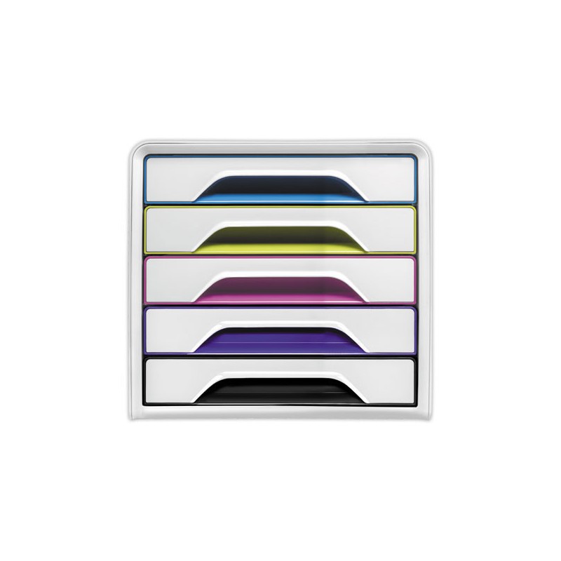 Module de classement 5 tiroirs SMOOVE 5 couleurs  - Fiducial