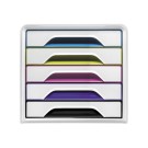 Module de classement 5 tiroirs SMOOVE 5 couleurs  - Fiducial