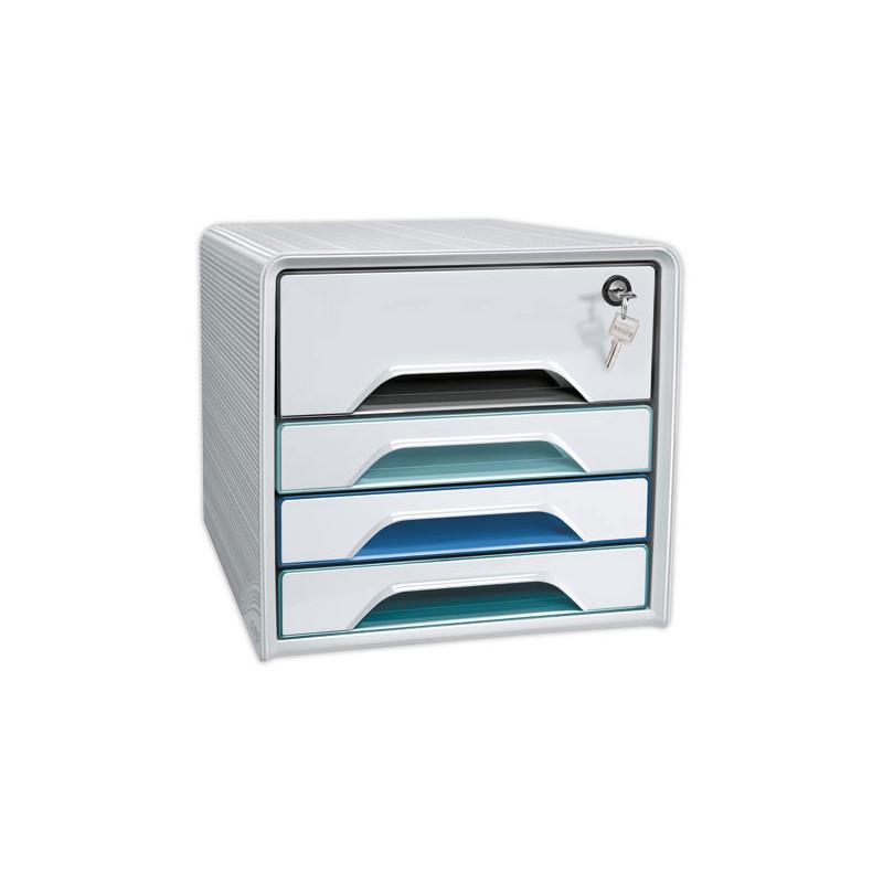 Module de classement 4 tiroirs dont 1 gd avec serrure Smoove Riviera  - Fiducial