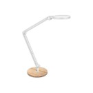 Lampe de bureau LED Giant silva blanc avec socle bois  - Fiducial