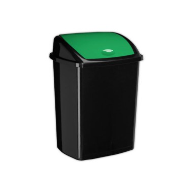 Poubelle à couvercle basculant plastique 50L vert  - Fiducial