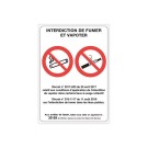 Plaque de signalisation "Interdiciton de fumer et vapoter"  - Fiducial