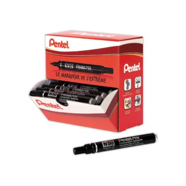 Marqueurs encre indélébile PENTEL N50-Pointe ogive - Noir  x36 - Fiducial