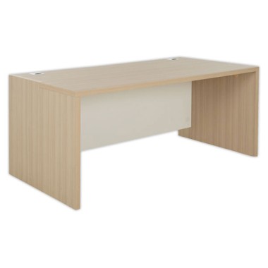 Bureau rectangulaire BARI L180 cm chêne et blanc monté  - Fiducial
