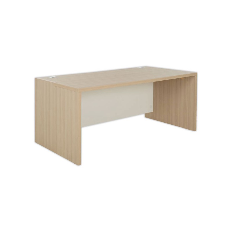 Bureau rectangulaire BARI L180 cm chêne et blanc monté  - Fiducial