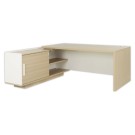 Bureau BARI Retour gauche 180 cm chênestructuré / blanc monté  - Fiducial