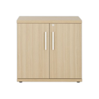 Meuble de rangement bas BARI 2 portes chêne structuré monté  - Fiducial
