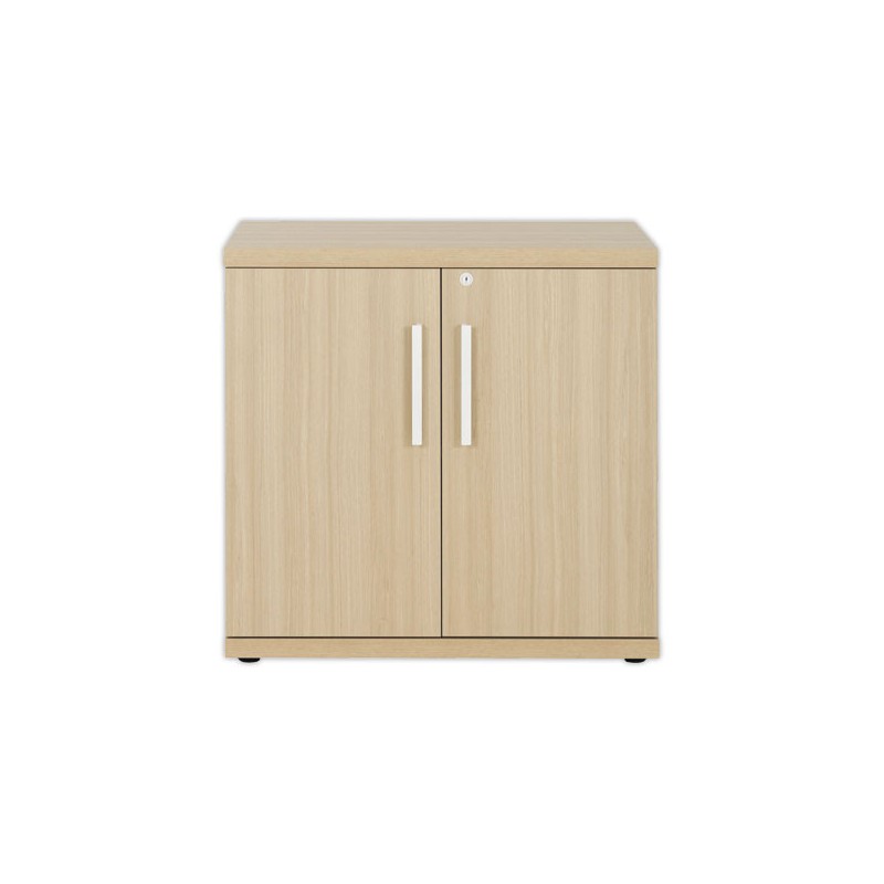 Meuble de rangement bas BARI 2 portes chêne structuré monté  - Fiducial
