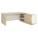 Bureau BARI Retour droit 180 cm chêne structuré / blanc monté  - Fiducial