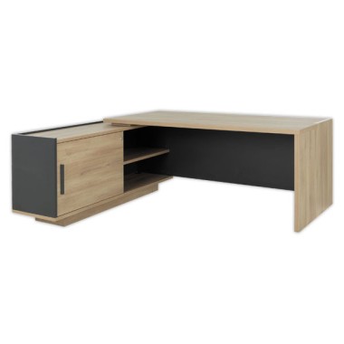 Bureau BARI Retour gauche 180 cm chênedu bocage monté  - Fiducial