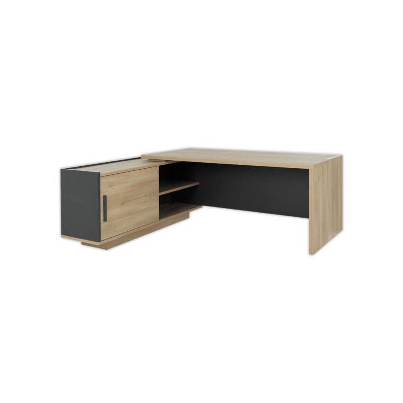 Bureau BARI Retour gauche 180 cm chênedu bocage monté  - Fiducial