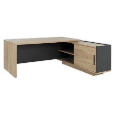 Bureau BARI Retour droit 180 cm chêne du bocage monté  - Fiducial