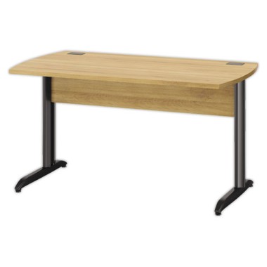 Bureau BREST 140 cm chêne du bocage anthracite pieds en métal monté  - Fiducial