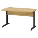 Bureau BREST 140 cm chêne du bocage anthracite pieds en métal monté  - Fiducial