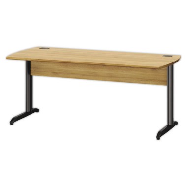 Bureau BREST 160 cm chêne du bocage anthracite pieds en métal monté  - Fiducial