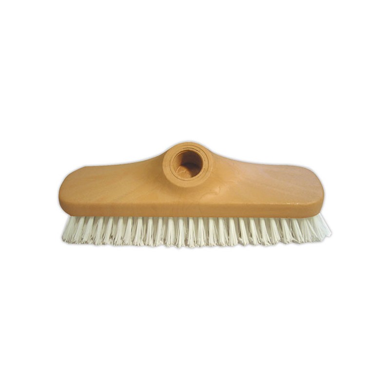 Brosse lave-pont nylon 22 cm monture bois.  - Fiducial