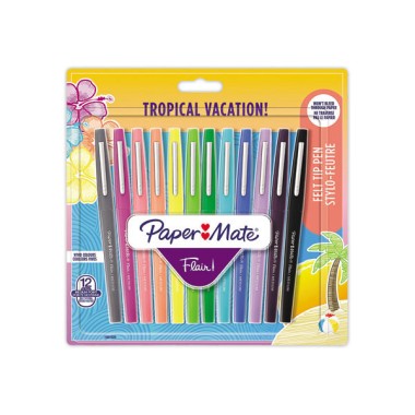 feutres Paper Mate Flair Tropical - Ecriture moyenne  x12 - Fiducial