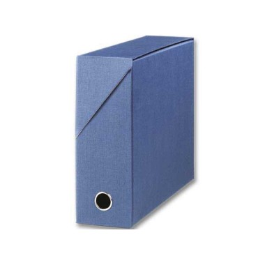 Boîte de transfert toilée dos 9 cm bleu foncé  - Fiducial