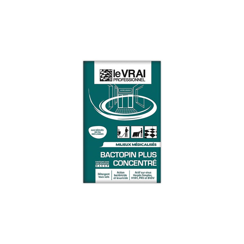 Détergent désinfectant - 250 doses de 20 ml BACTOPIN PLUS Concentré  - Fiducial