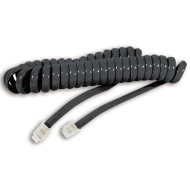Câble RJ9 4/4 noir 2 m. en spirale  - Fiducial