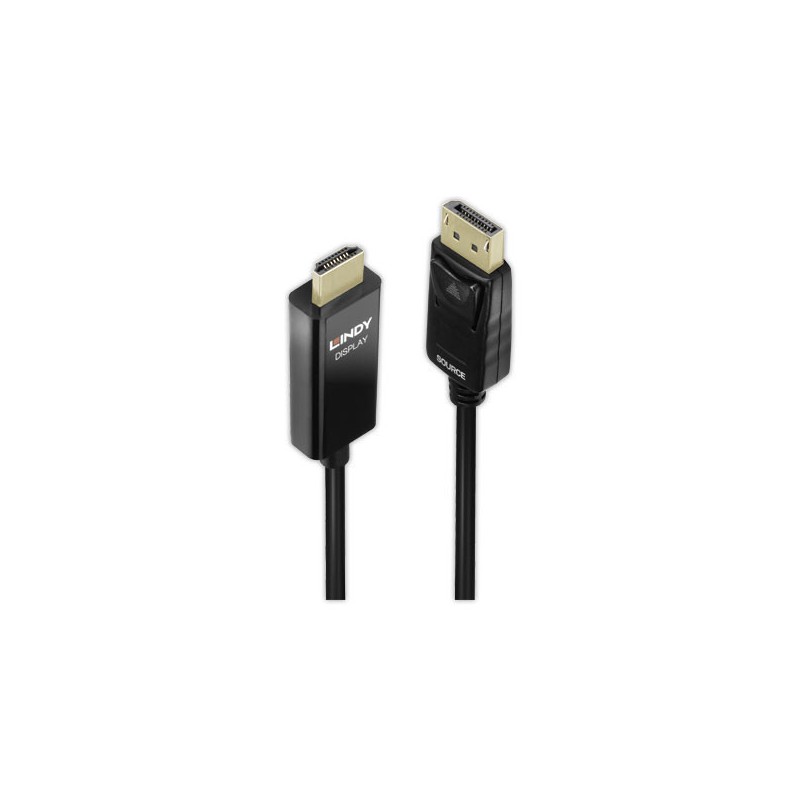 Cordon DisplayPort 1.2 vers HDMI 2.0 actif - 2M  - Fiducial